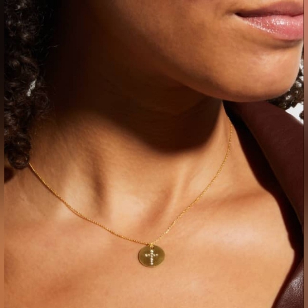 Roberto Coin Cross Emblem 18k Gold Necklace